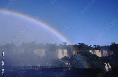 The Iguazu Falls are the largest waterfall system in the world. Stretching almost 3km along the border of Argentina and Brazil.