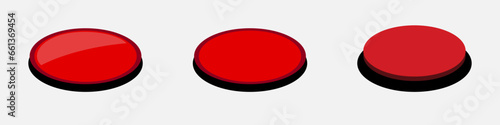 3d red button