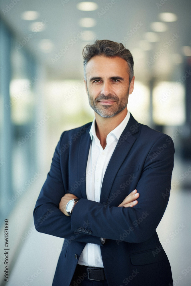 Portrait of confident mature businessman in office. Portrait of confident mature businessman in office.