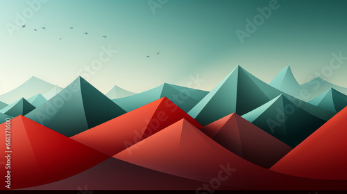 Minimalist Red Shape on Green  An Ode to Negative Space in Vector Clipart