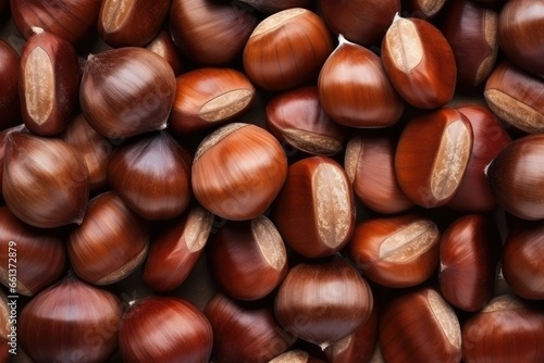 Wallpaper Mural Top view heap of chestnuts Torontodigital.ca