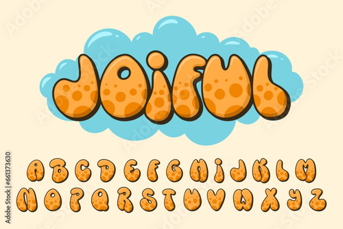 Alphabet Dot Orange Graffiti Cartoon Vector
