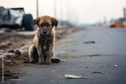 Puppy abandoned on the road