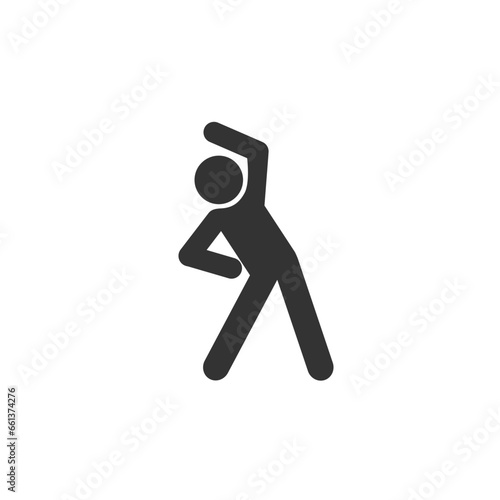 Fitness exercise icon, workout in the gym or at home, sport body pose, flexible fit person, athlete thin line symbol on white background - editable stroke vector flat sign