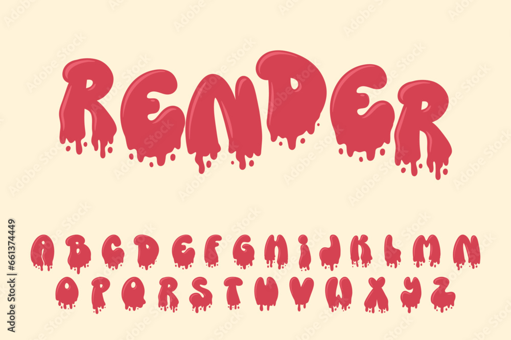 Alphabet Melting Graffiti Cartoon Vector Alphabet Melting Graffiti Cartoon Vector