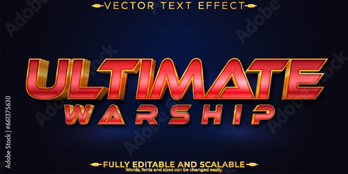Ultimate warship text effect, editable war and hero text style