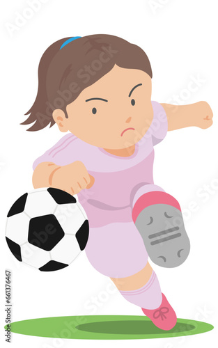 シュート　女子サッカー