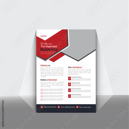 Professional modern style business flyer   design template marketing, business proposal, promotion, advertise, publication, cover page.