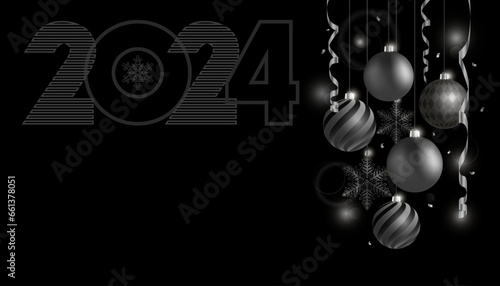 2024, new year, elegant vector illustration