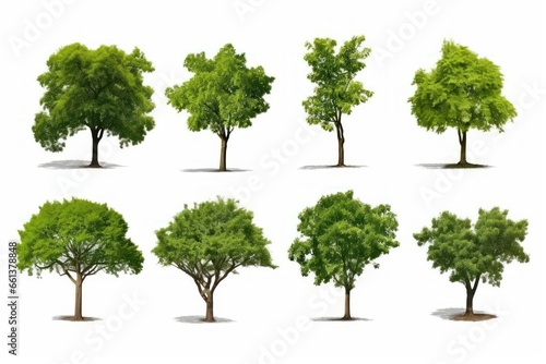 trees on white background The collection of trees