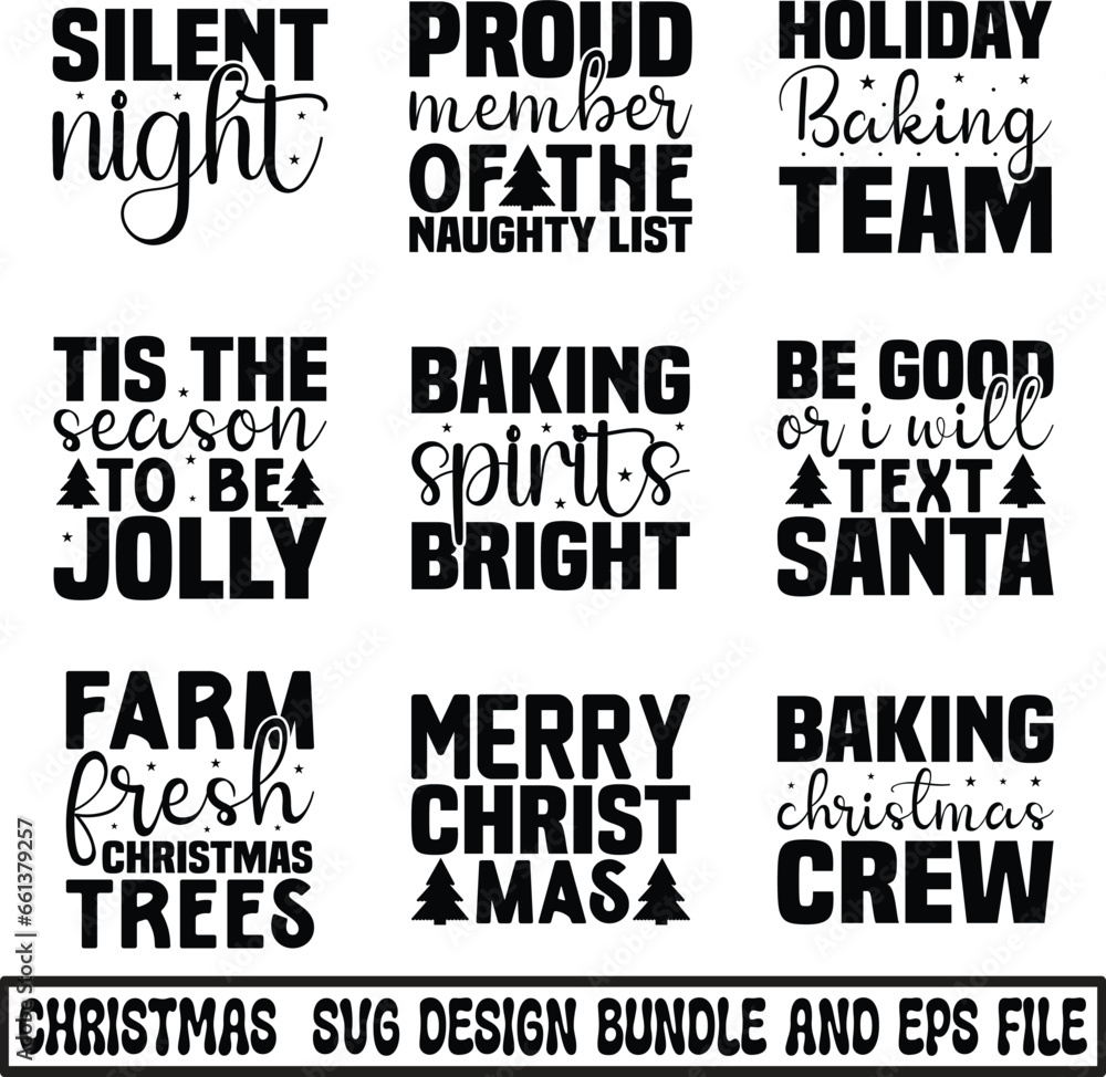 Obraz premium Christmas svg design bundle and digital download