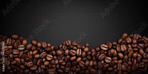Vintage cafe vibes. Close up of fresh coffee beans on wooden table. Rich and roasted. Morning delight. Antique on weathered wood © Thares2020