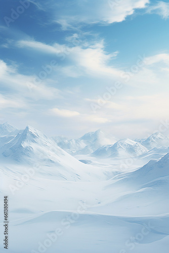 Serene winter landscape with ice and snow, bringing a calm and beautiful atmosphere to the outdoors. © iconogenic