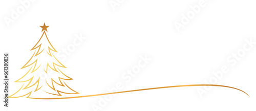 christmas tree line art style. element vector eps 10