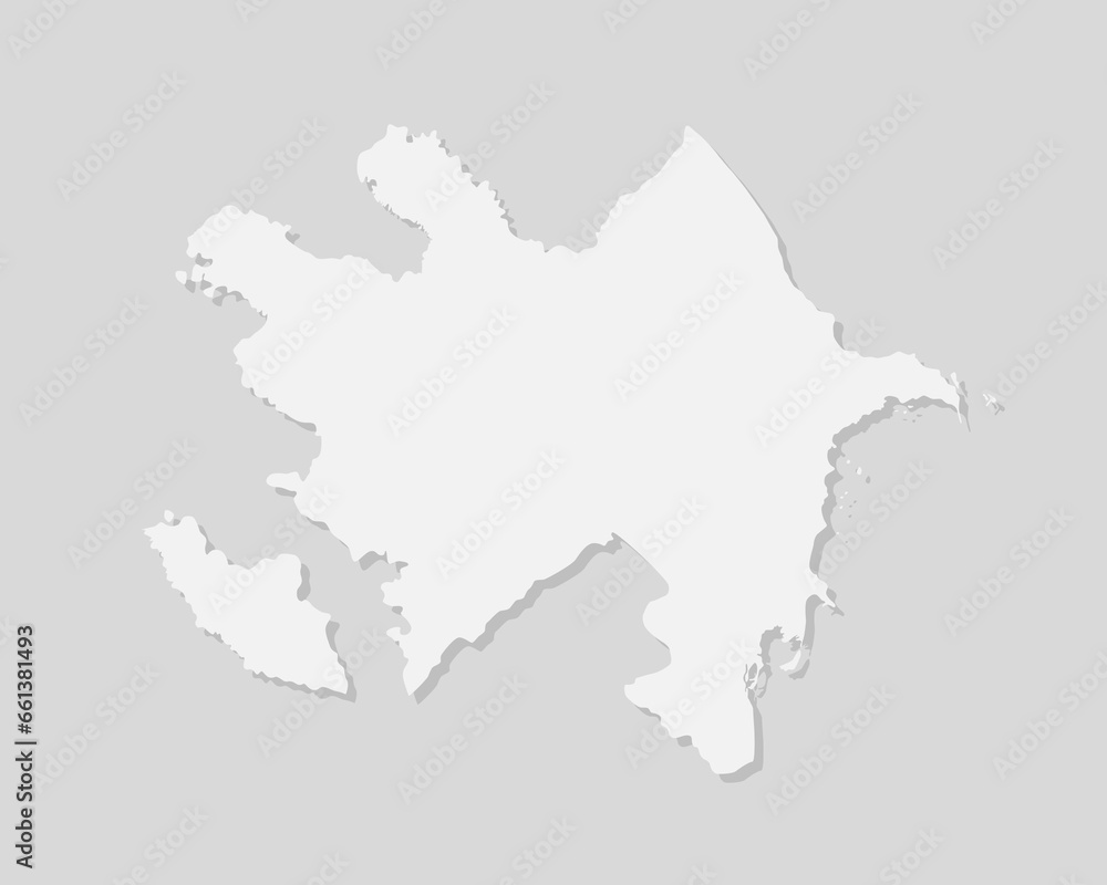 Minimal white map Azerbaijan template Asia country