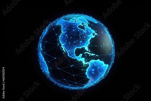 Earth globe rotating with plexus motion background