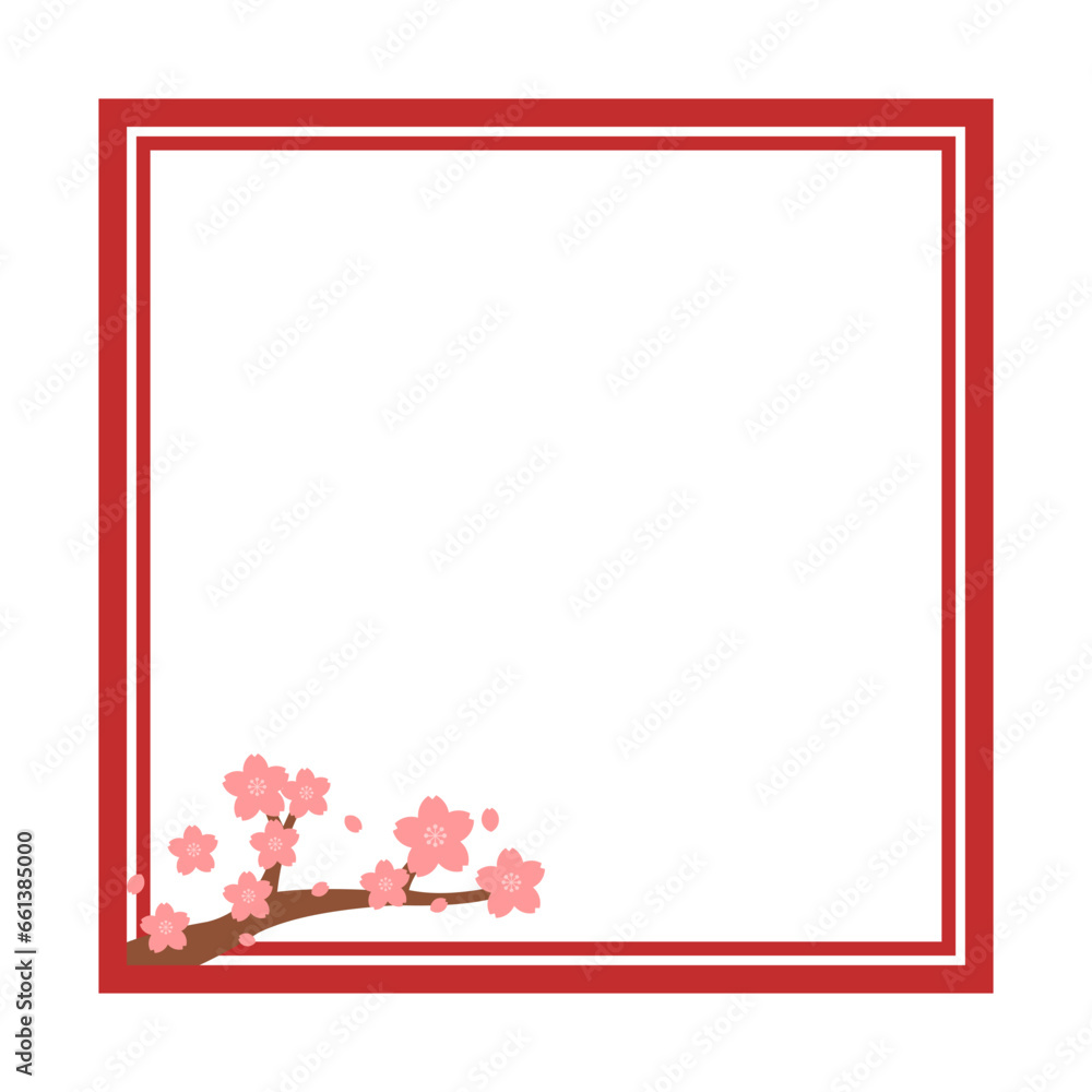 Obraz premium Red Japanese Frame Vector