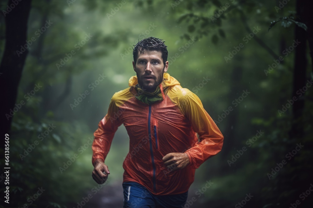 Ultra marathon runner. Athletic man running natural race sprint. Generate ai Ultra marathon runner. Athletic man running natural race sprint. Generate ai