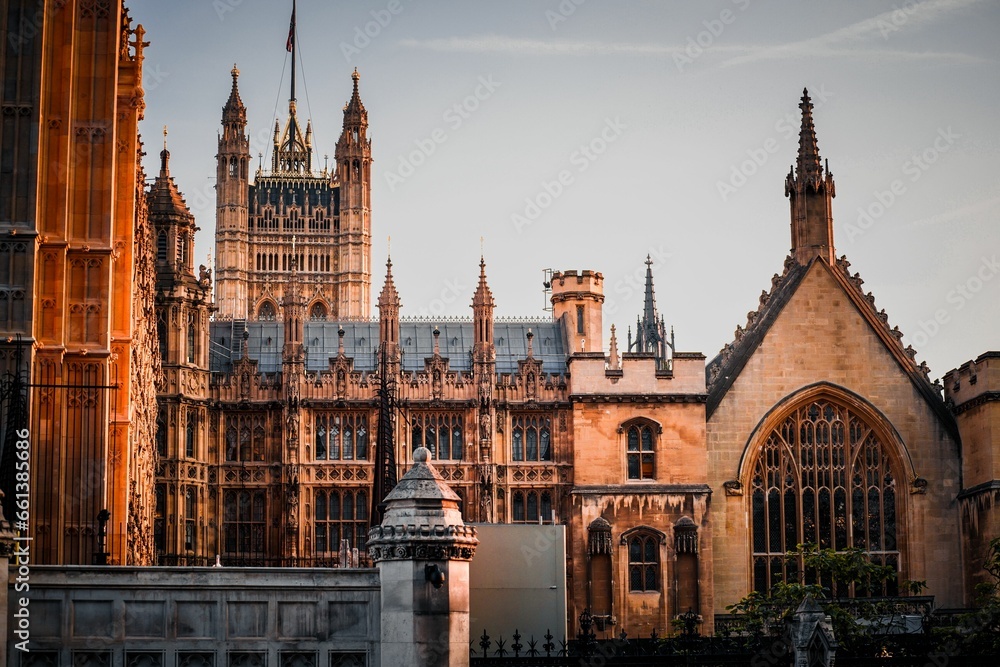 Scenic view of the Houses of Parliament in London, England