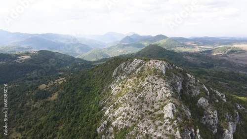 Amazing Autumn Landscape of Greben Mountain near Dragovski kamak Peak, Pernik Region, Bulgaria photo