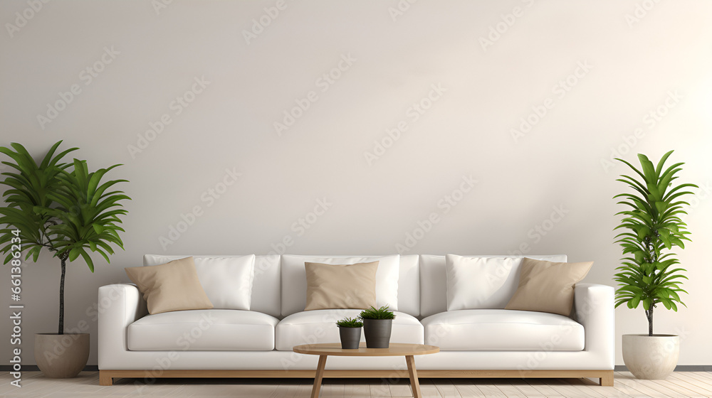 minimalistic living room with mock up of blank frames minimalistic living room with mock up of blank frames