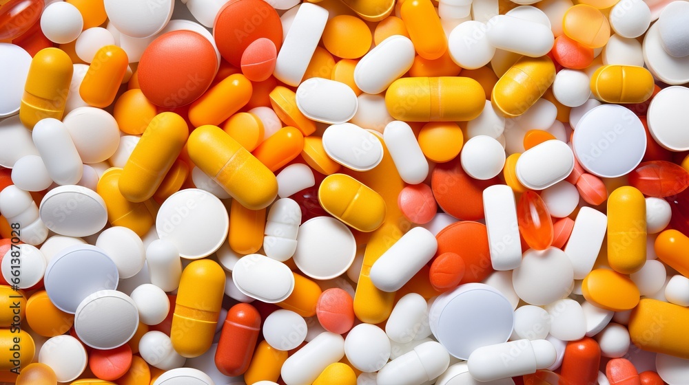 A variety of colorful medical pills and capsules for treating colds and viruses A variety of colorful medical pills and capsules for treating colds and viruses