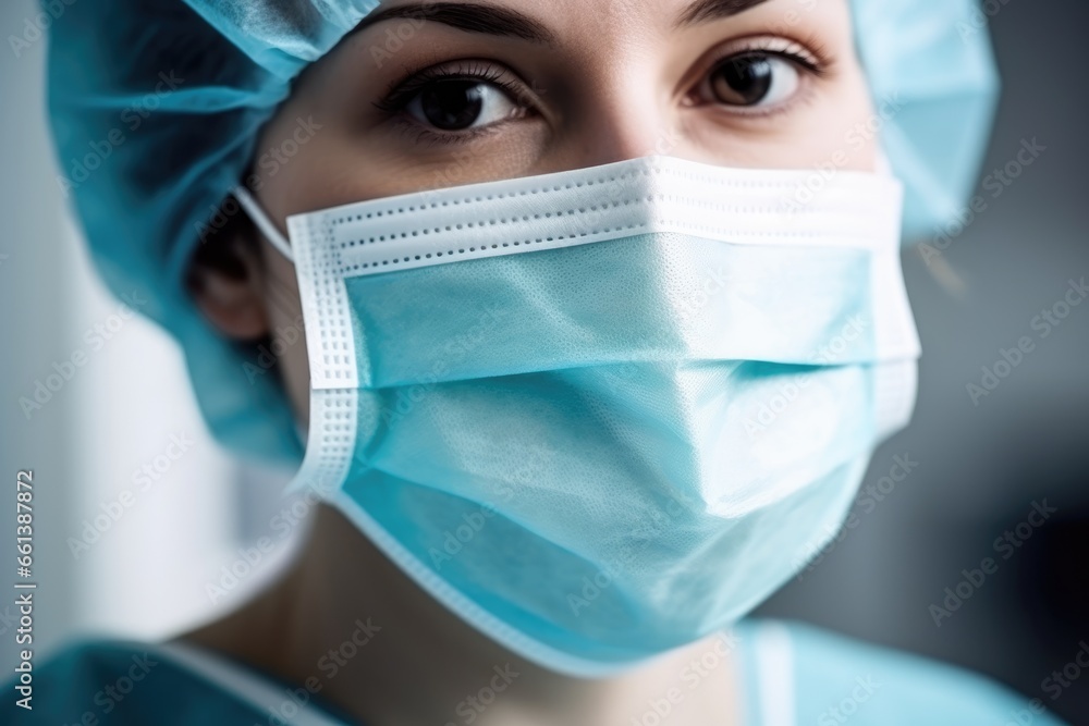 Nurse in protective clothing and medical mask Nurse in protective clothing and medical mask