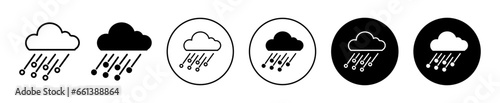 Hail icon. frozen ice pellet rain symbol set. Solid snow ice ball storm vector sign. Hail stone shower on road line logo. Cloud with frozen ice ball hail rain icon