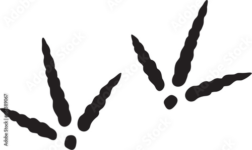 Turkey Track Black and White. Vector Illustration. Turkey footprints. 