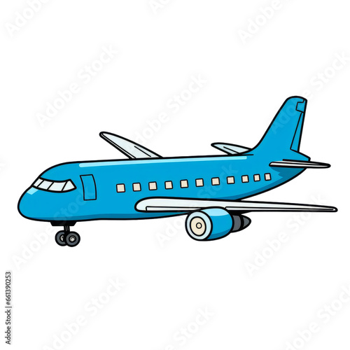 Airplane icon on a white background Vector illustration in cartoon style
