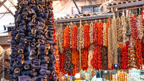 Dried Vegetables On Sale in A Market, Southeastern Turkey.