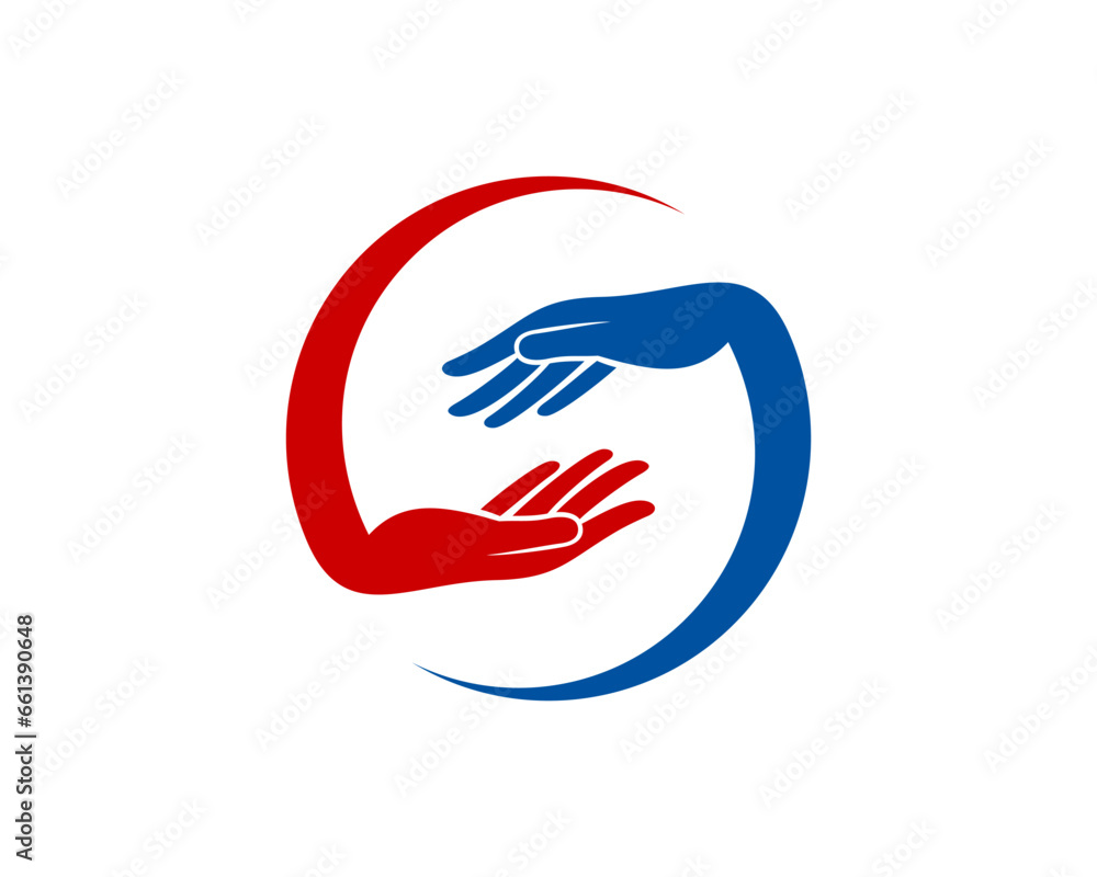 Hand care forming S Letter vector logo
