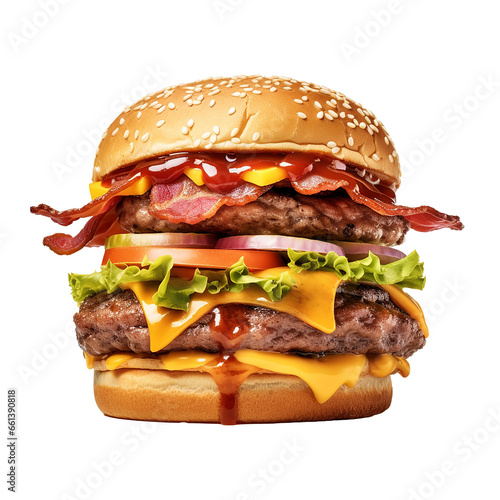 hamburger on white background