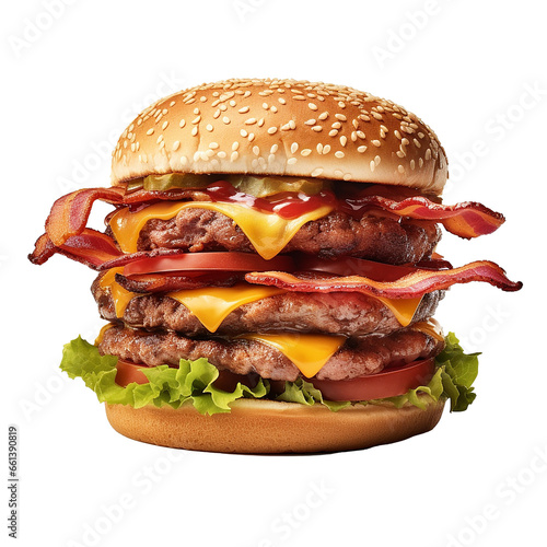 hamburger on white background
