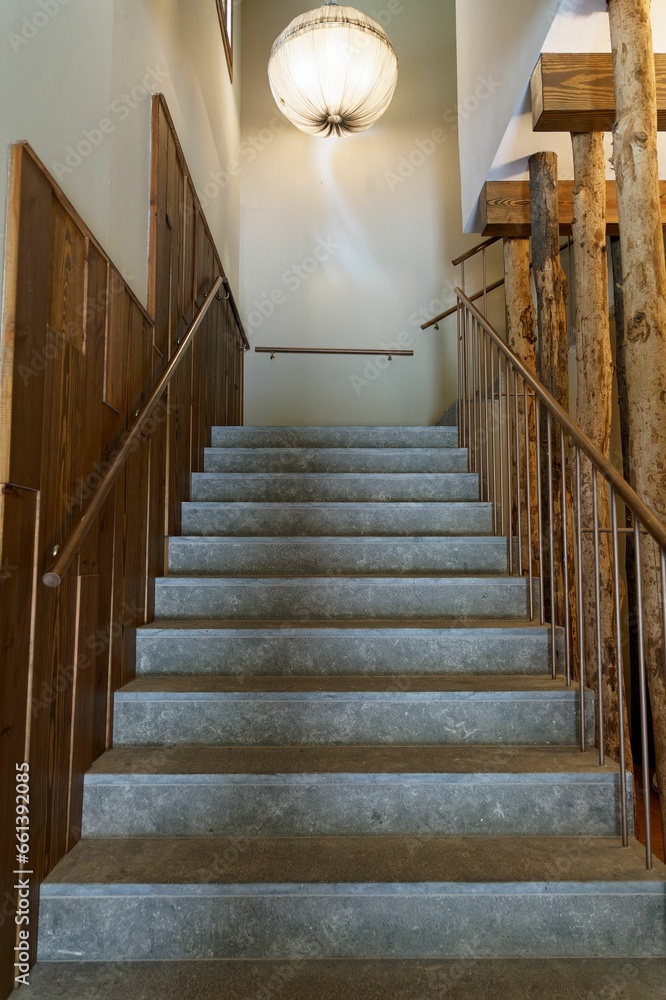 Vertical of a staircase leading upstairs Vertical of a staircase leading upstairs