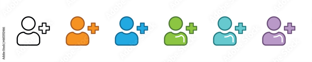 user with plus icon set. add friend icon. vector illustration user with plus icon set. add friend icon. vector illustration