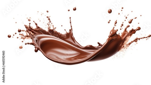 Chocolate splash on white background, AI generated Image