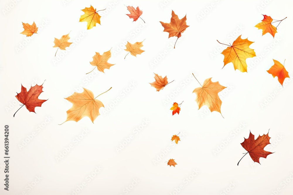 Floating Autumn Leaves: A Serene Dance of Seasonal Hues and Delicate Patterns. Generative AI Floating Autumn Leaves: A Serene Dance of Seasonal Hues and Delicate Patterns. Generative AI