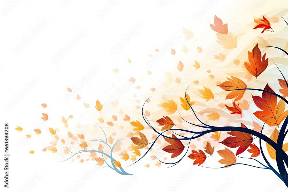 Whimsical Waves of Autumn: Nature's Elegance Dancing in Colorful Rhythms and Patterns. Generative AI