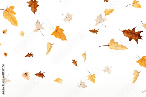 Floating Autumn Leaves  A Serene Dance of Seasonal Hues and Delicate Patterns. Generative AI