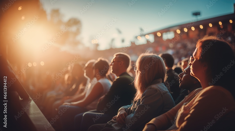 Crowd of people watching concert, AI generated Image Crowd of people watching concert, AI generated Image