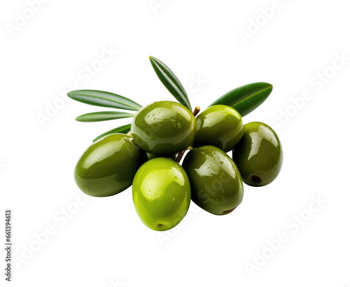 Wallpaper Mural Green olives with leaves. Isodised on transparent background Torontodigital.ca