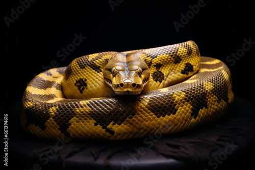 Python snake on black background