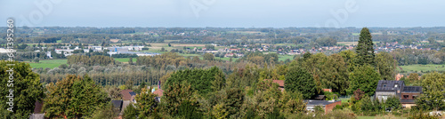 Extra large panoramic view, taken from a high angle at the famous Wall or Muur van Geraardsbergen, Flemish Region, Belgium
