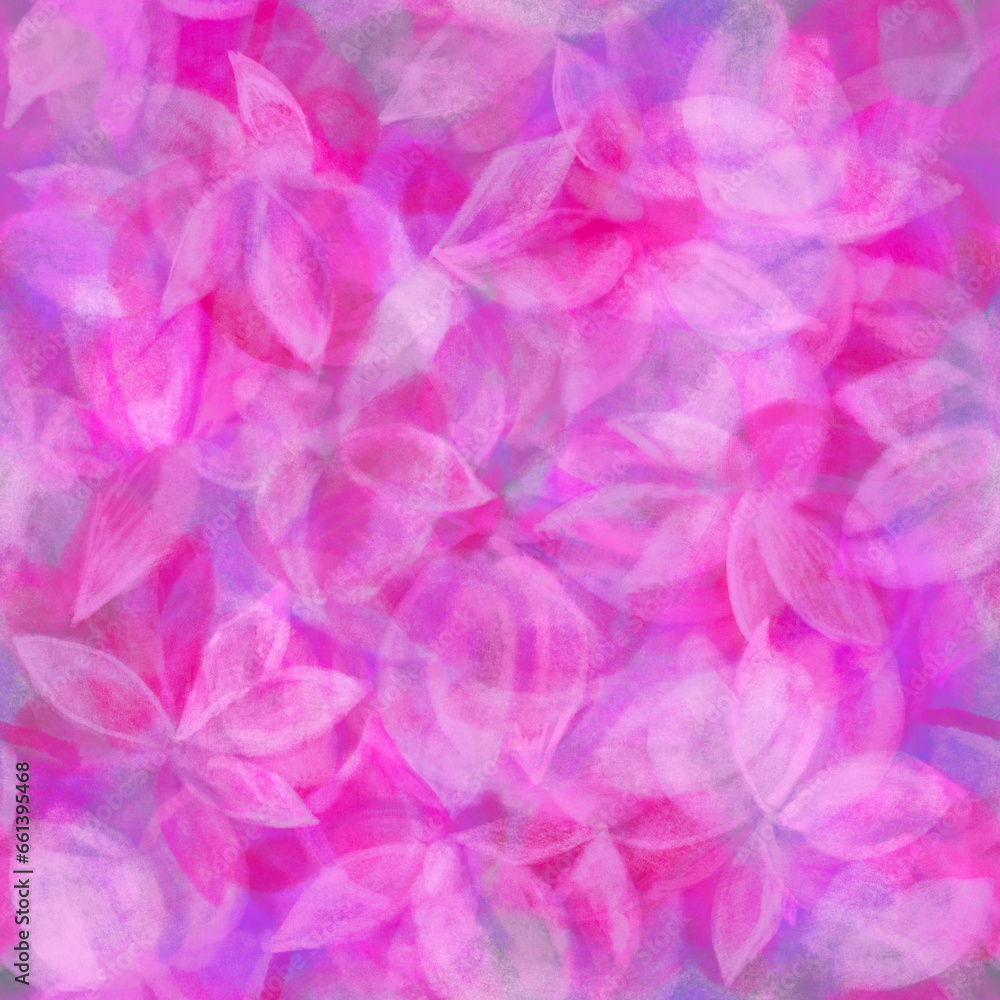 Spring blurred delicate floral seamless pattern Transparent pink layered flowers Spring blurred delicate floral seamless pattern Transparent pink layered flowers