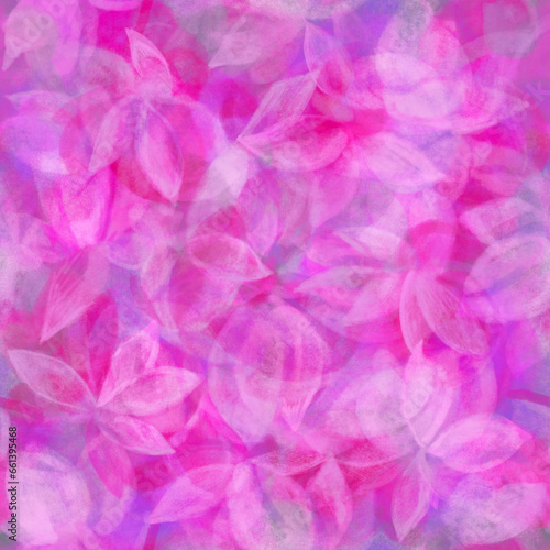 Spring blurred delicate floral seamless pattern Transparent pink layered flowers