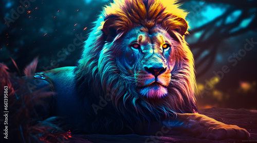 Photo of a majestic lion