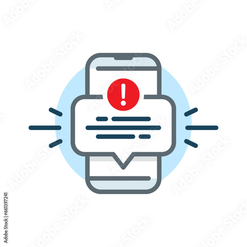 New message notification on smartphone screen concept illustration flat design vector eps10. modern graphic element for landing page, empty state ui, infographic, icon