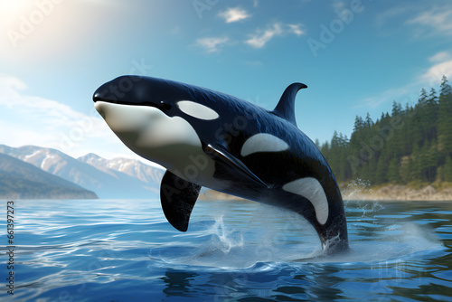 Stunning Killer Whale Leap from the Ocean