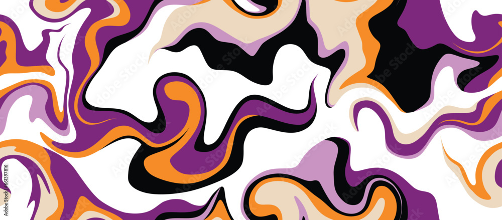 Colorful abstract wavy line seamless pattern.